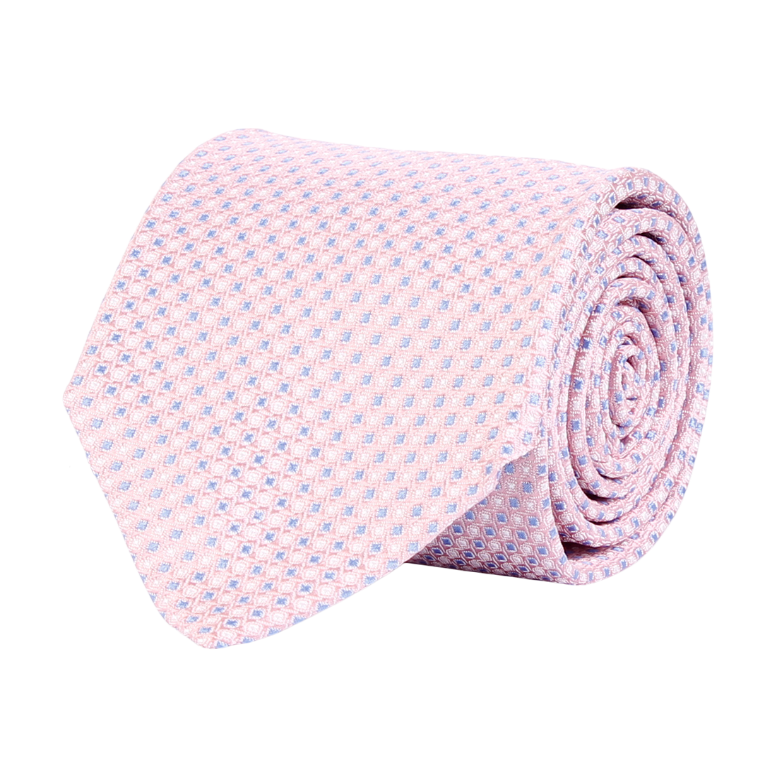 Amanda Christensen Pink Jacquard Silk Tie in Micro Pattern (600428/301)