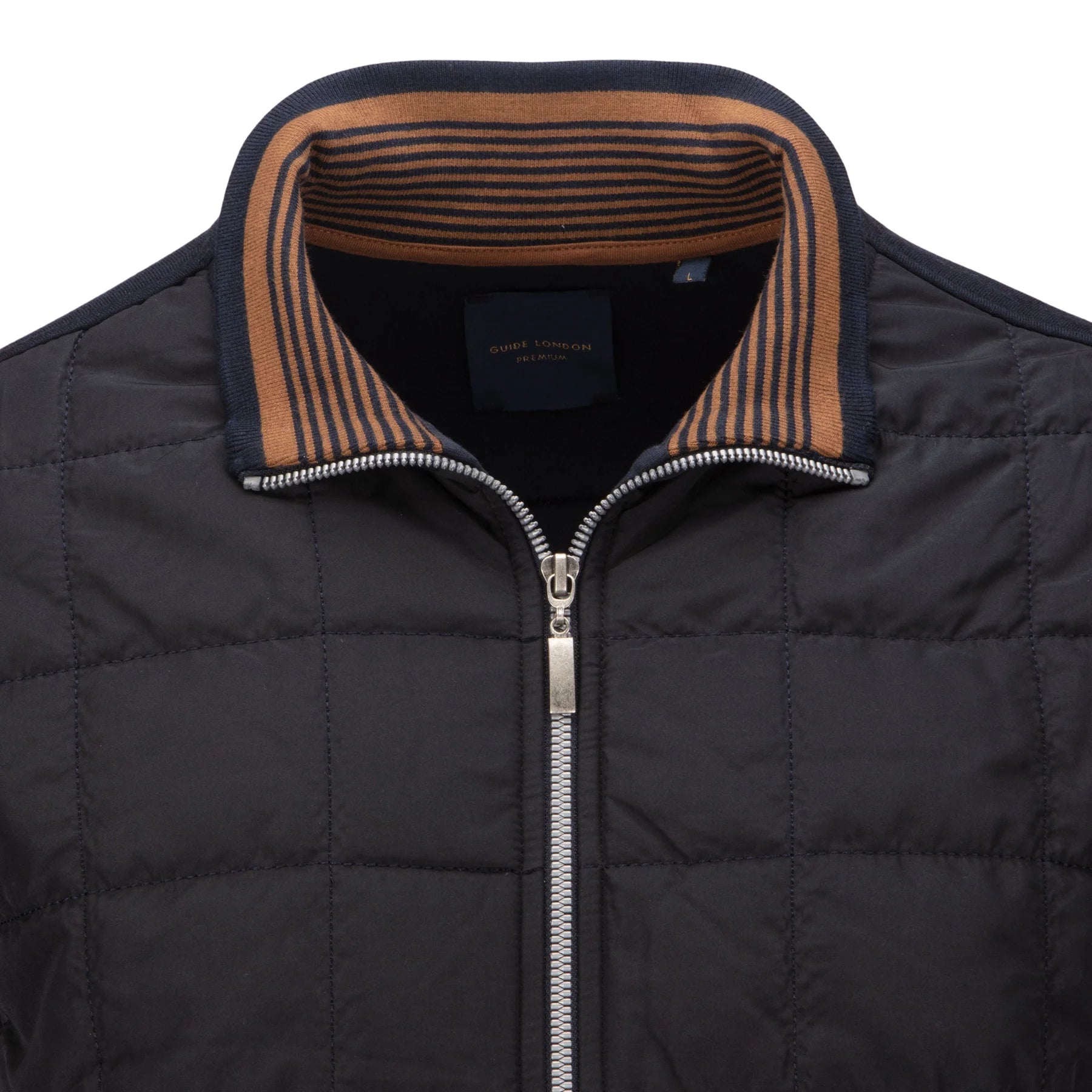 Guide London Navy Quilted Front Hybrid Sweater (SW1036)