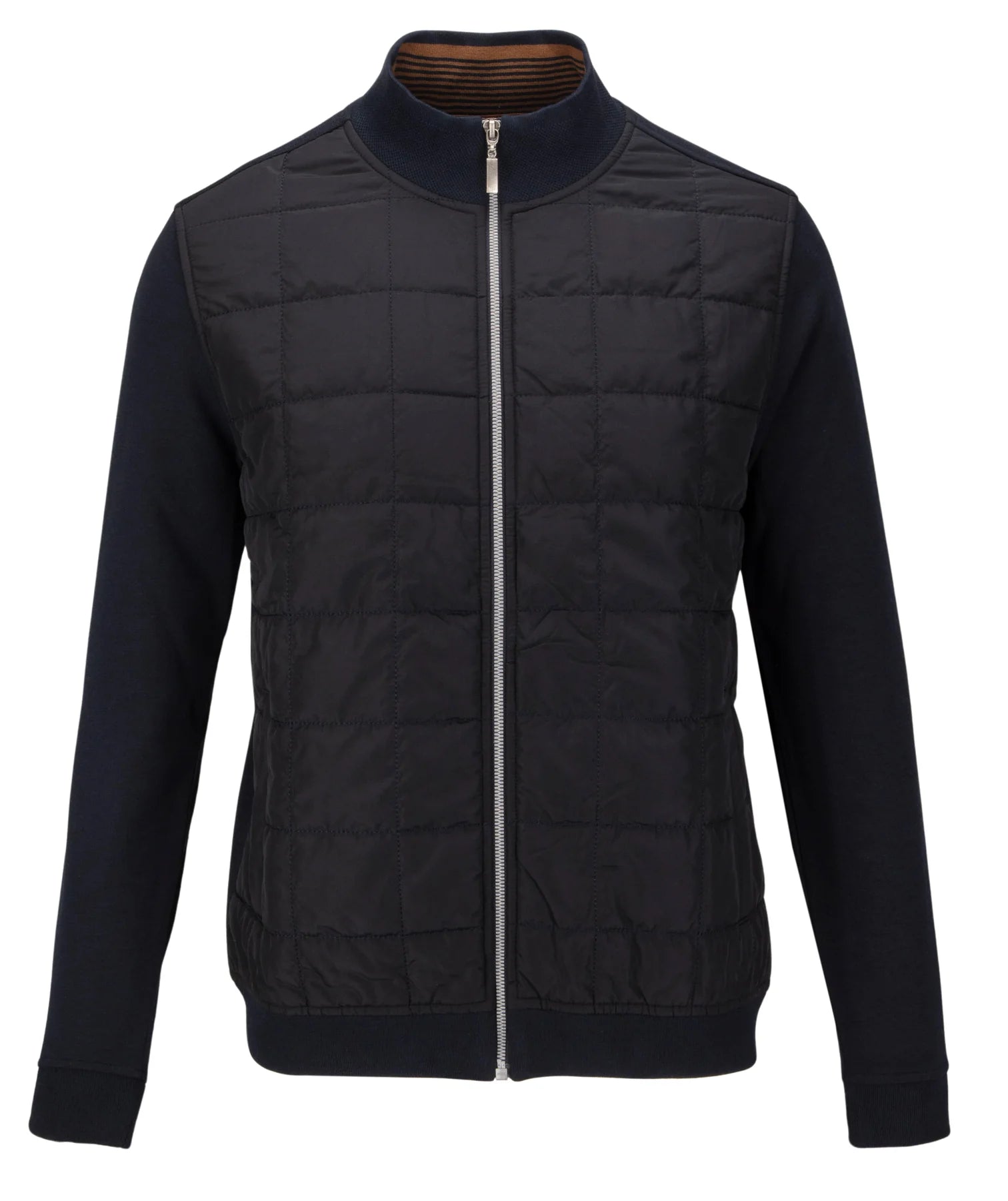 Guide London Navy Quilted Front Hybrid Sweater (SW1036)