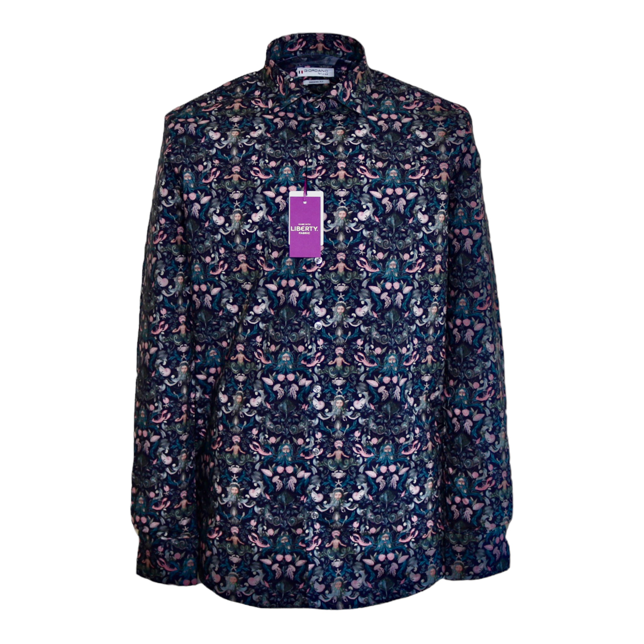 Giordano Liberty Print Sea Gods & Urchins Print Long Sleeve Shirt (327823/60)