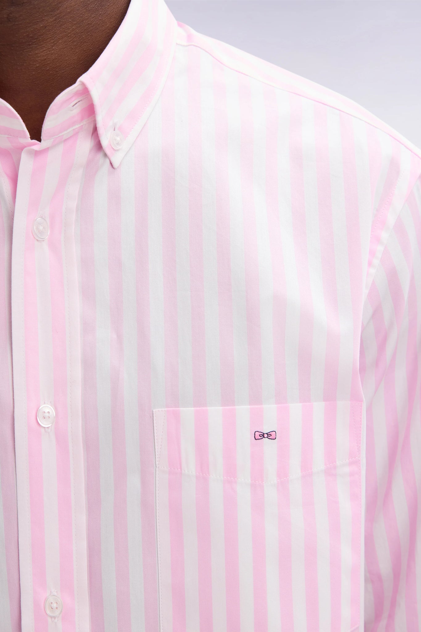 Eden Park Straight-fit striped pink cotton shirt - PendulumMensWear