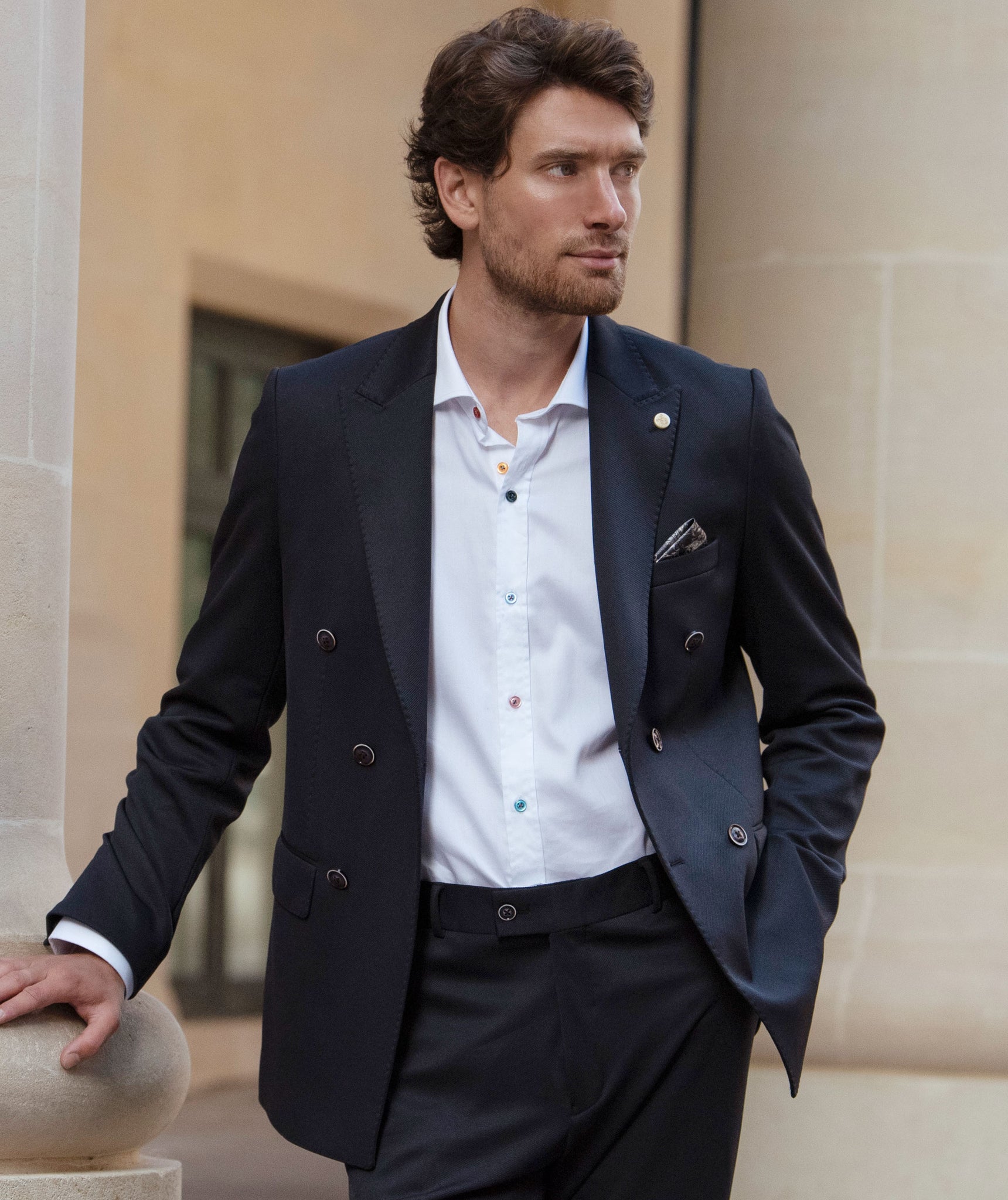 Guide London JK3611 Navy Double Breasted Blazer - PendulumMensWear