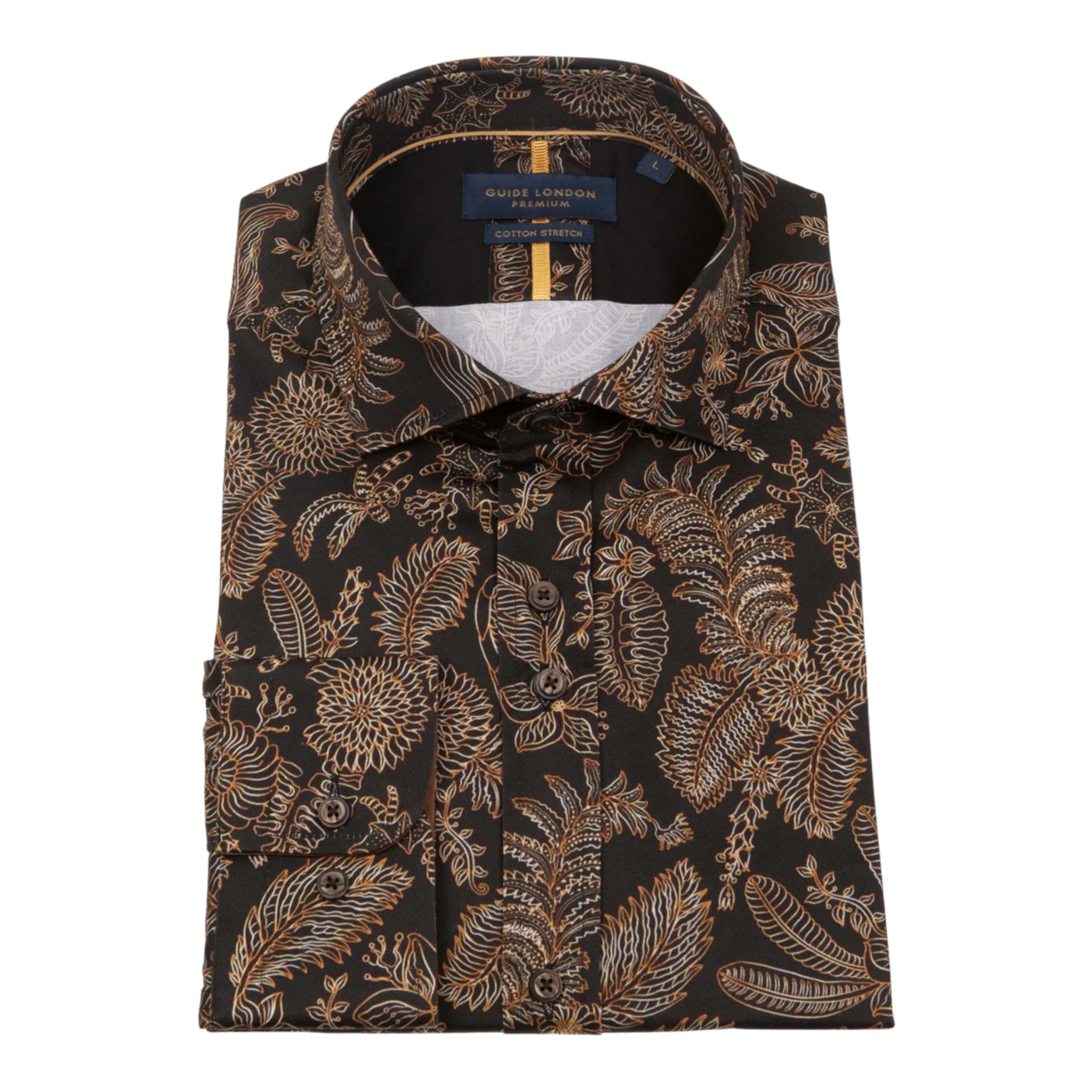 Guide London Floral Stencil Pattern Long Sleeve Shirt (LS76723)