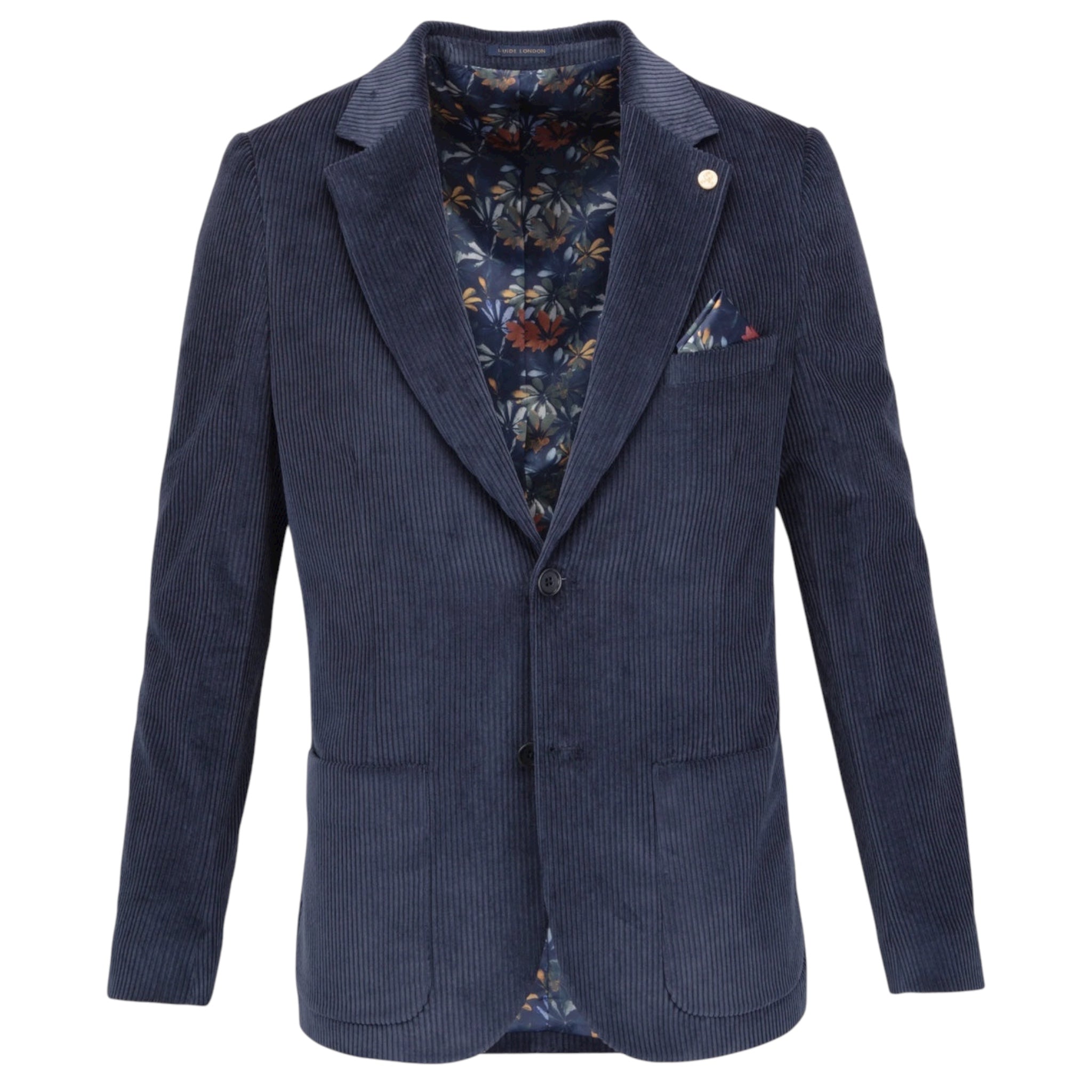 Guide London JK3596 Steel Blue Corduroy Blazer - PendulumMensWear