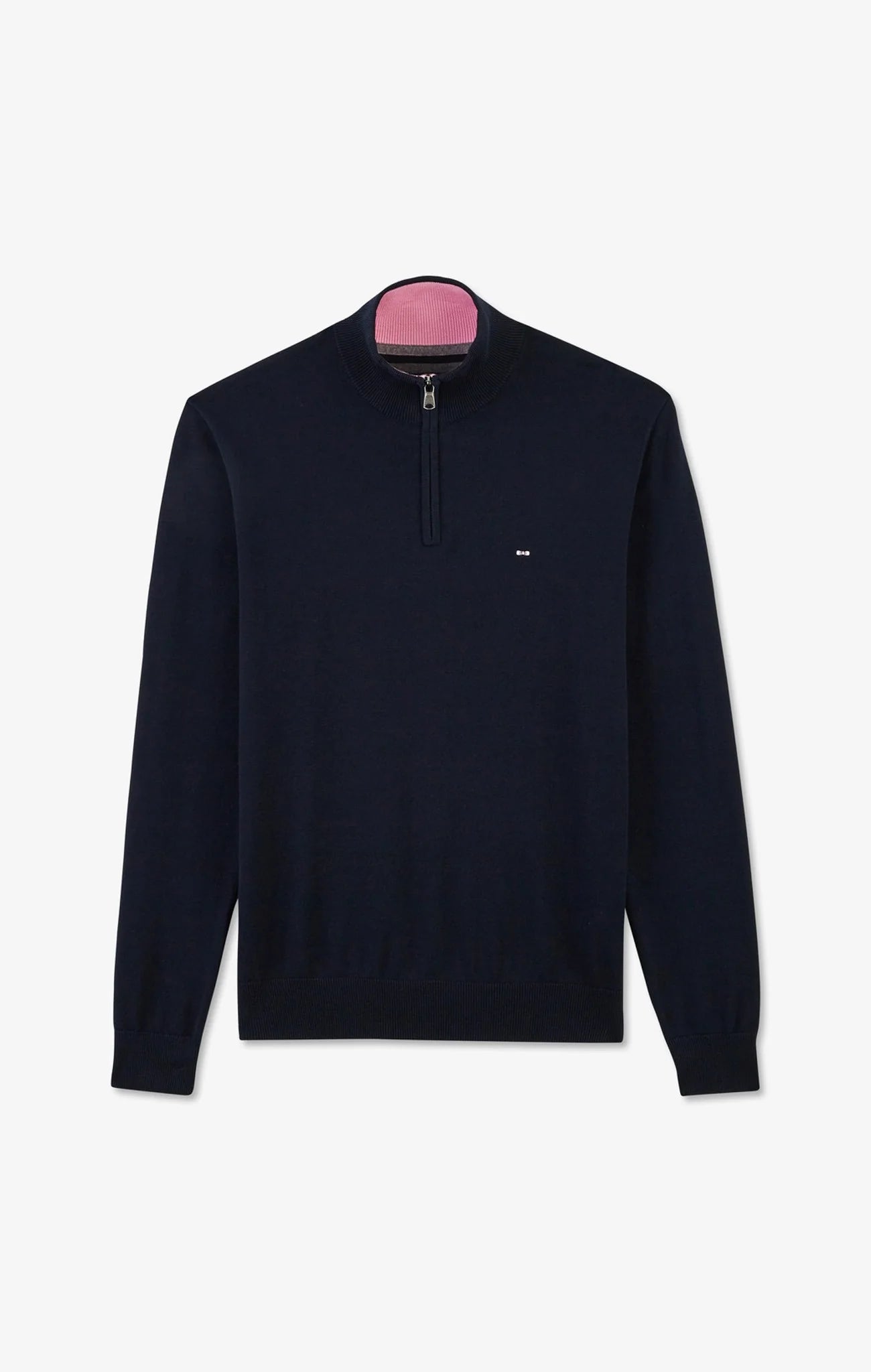 Eden Park Navy blue cotton jersey jumper with trucker neck - PendulumMensWear