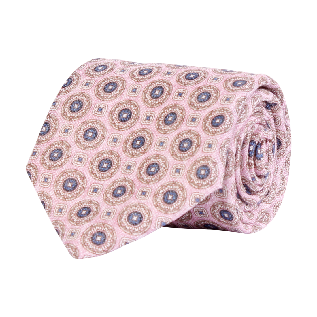 Amanda Christensen Pink Linen Medallion Design Tie (600415/301) - PendulumMensWear