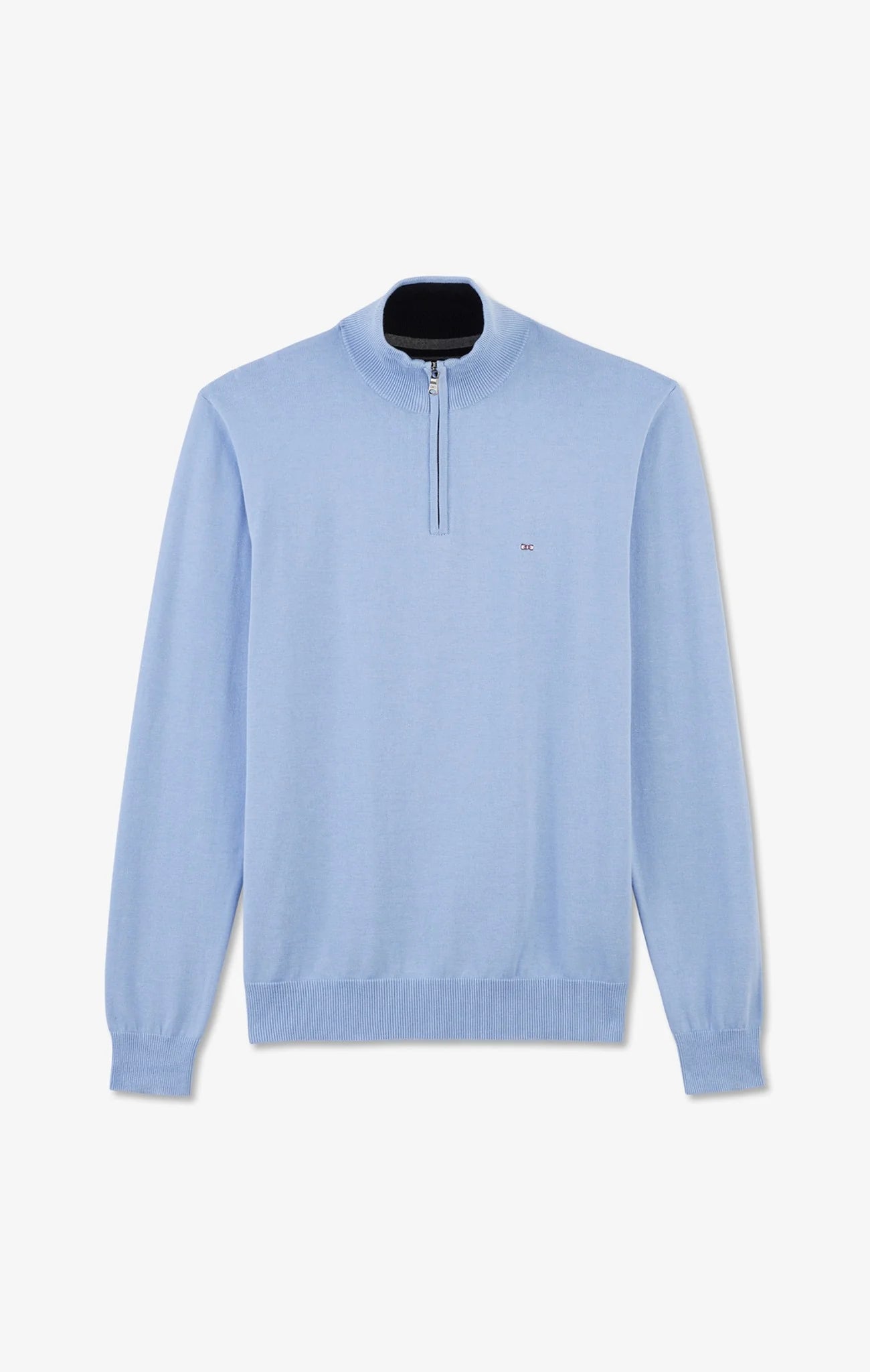 Eden Park Sky Blue cotton jersey jumper with trucker neck - PendulumMensWear