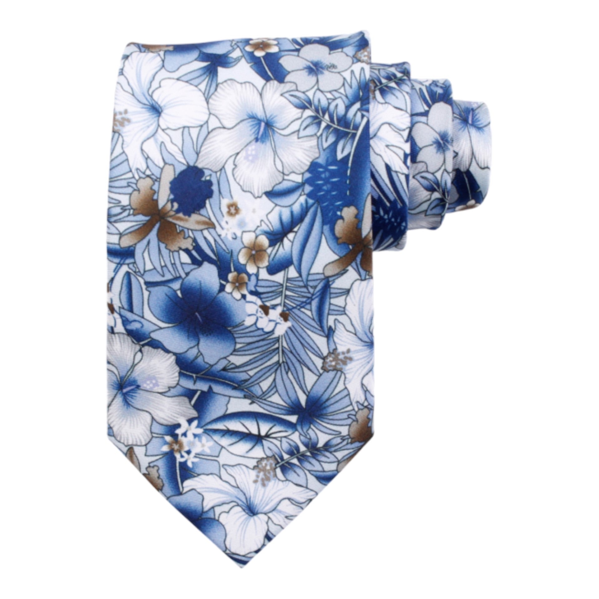 Amanda Christensen Blue Floral Silk Tie (600210) - PendulumMensWear