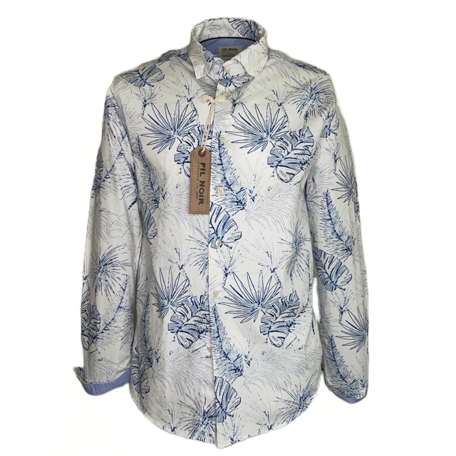 Fil Noir Leaf Print Long Sleeve Shirt (51 830 62)