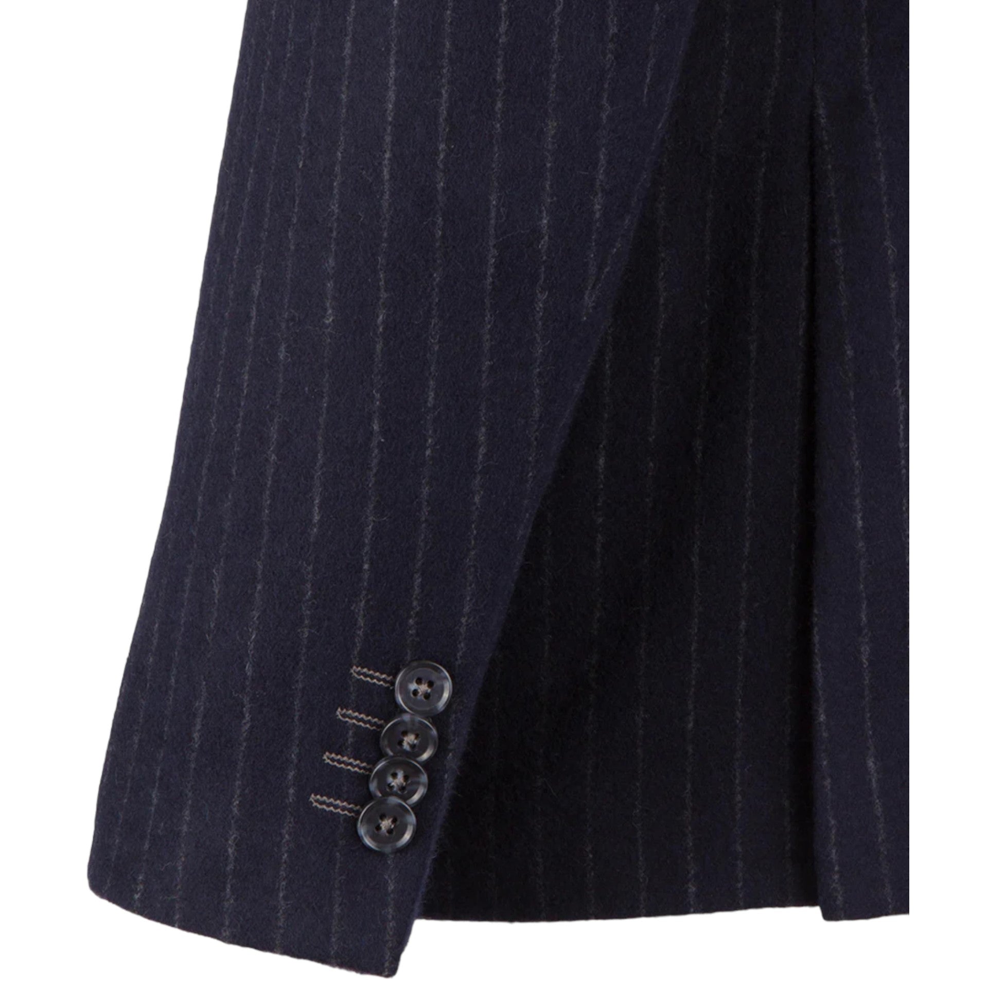 Guide London Chalk Stripe Brushed Tweed Navy Blazer (JK3502)