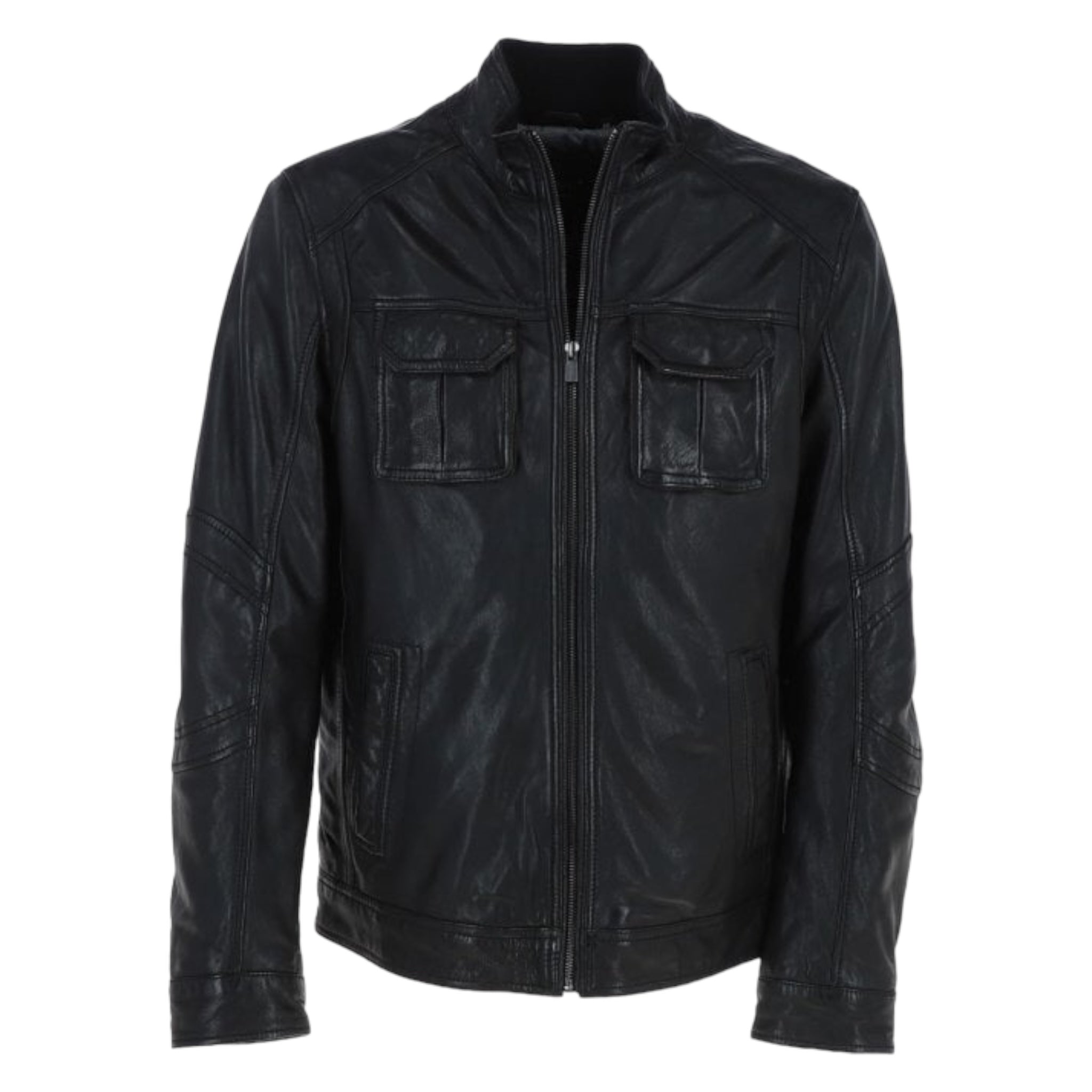TRAPPER JASON BLACK NAPPA LEATHER JACKET - PendulumMensWear