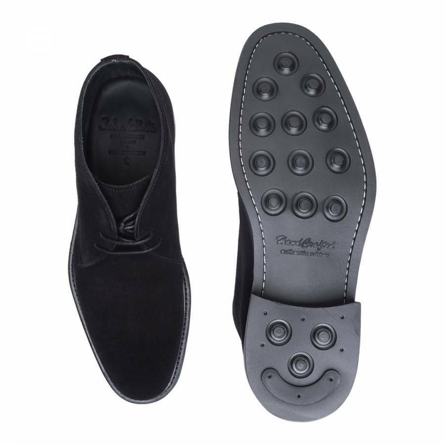 John White Black Suede Chukka Boots - PendulumMensWear