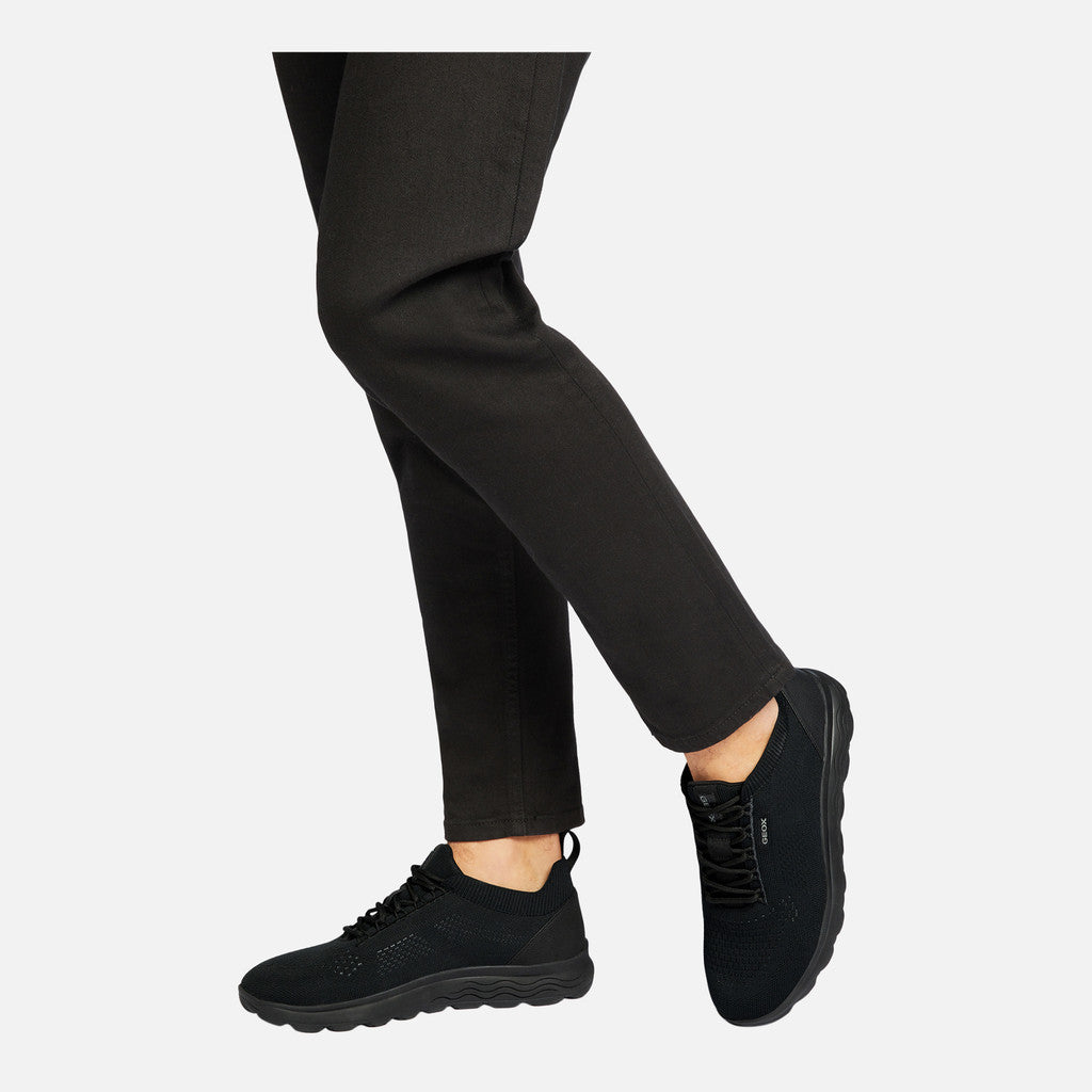 Geox U Spherical U15BYA 0006K C9997 Black Knitted Trainer - PendulumMensWear