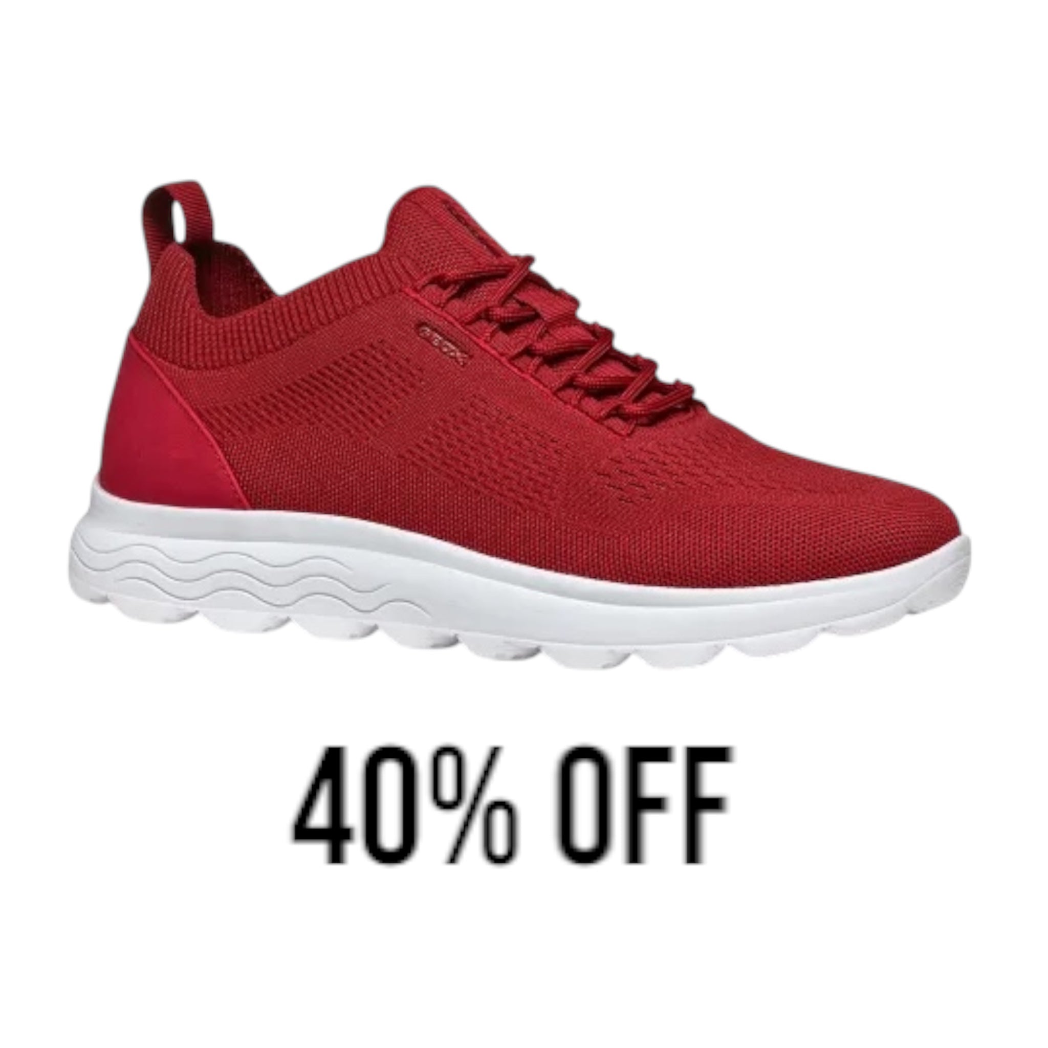 Geox Spherica A U15BYA 0006K C7020 Red Knitted Sneakers - PendulumMensWear