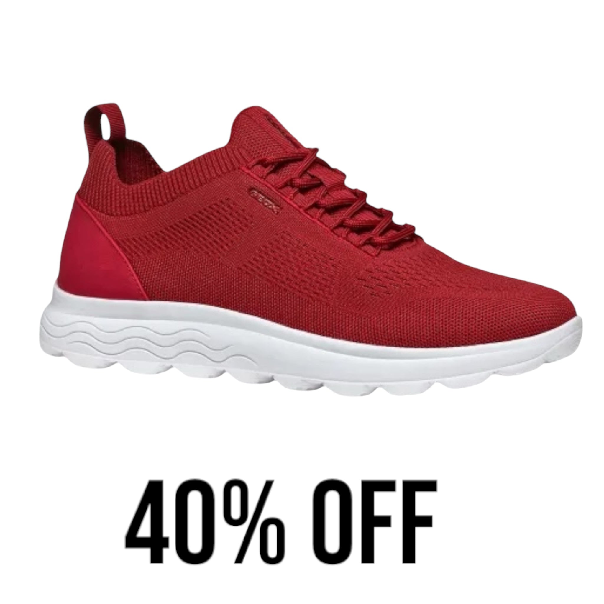 Geox Spherica A U15BYA 0006K C7020 Red Knitted Sneakers - PendulumMensWear