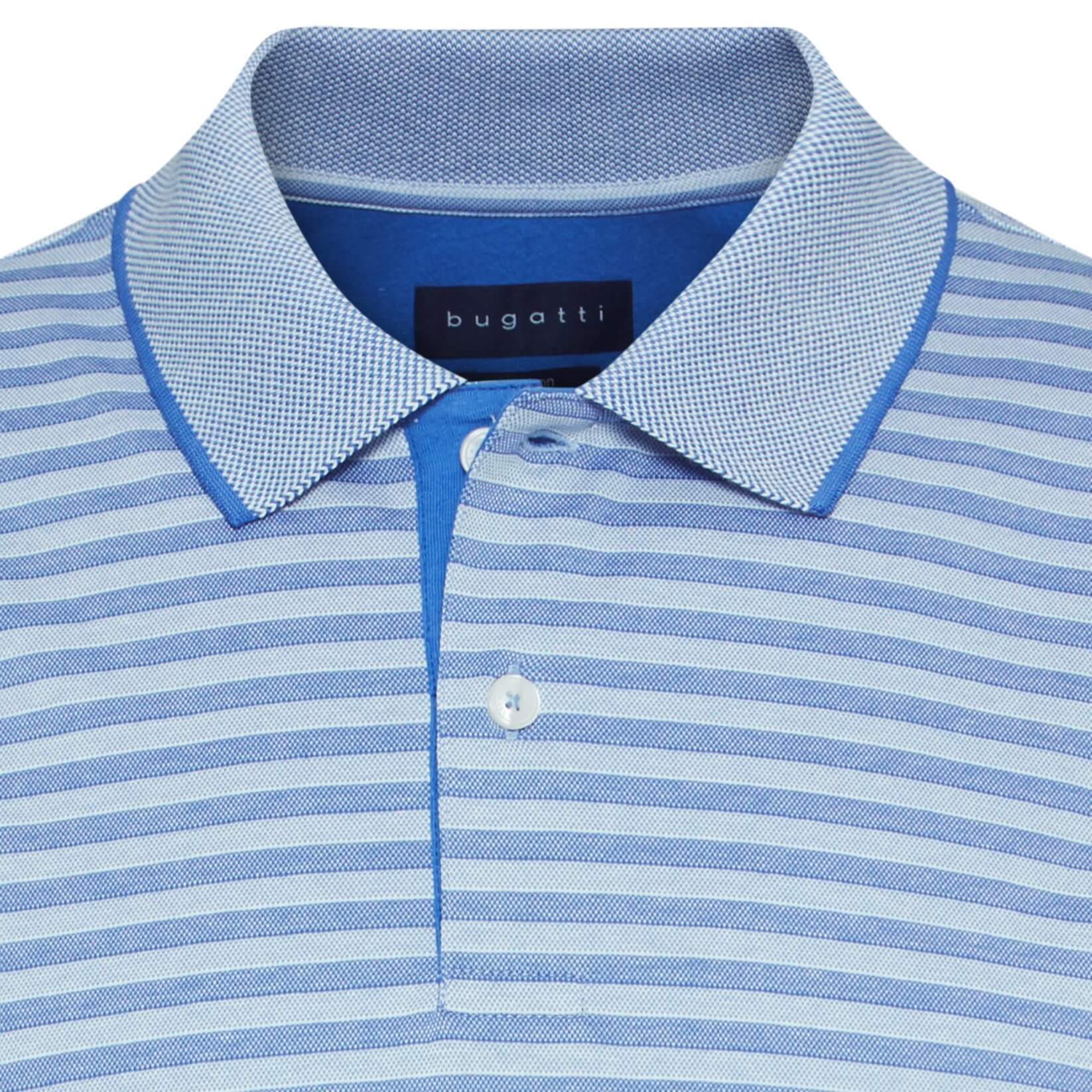 Bugatti 8150 55092A/340 Non iron Blue Striped Polo - PendulumMensWear