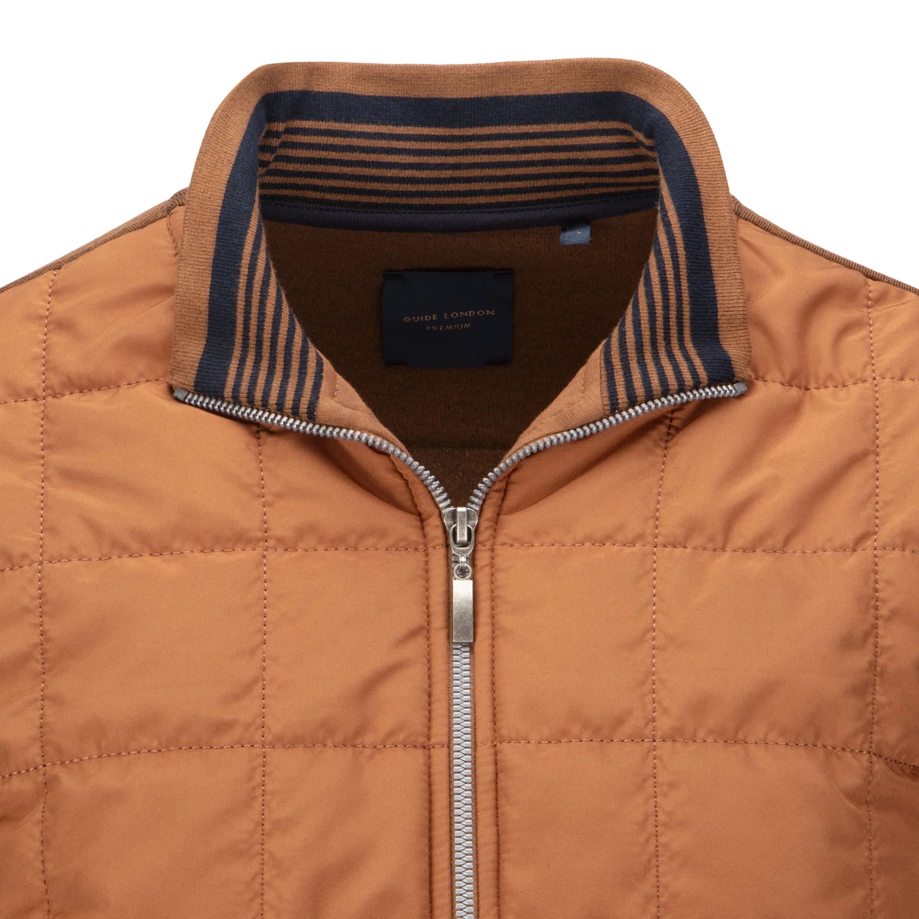 Guide London Camel Quilted Front Hybrid Sweater (SW1036)