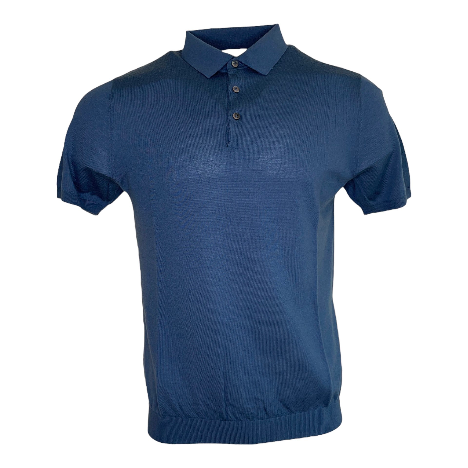 Thomas Maine Superfine Merino Polo Shirt Airforce Blue (21835TM10066) - PendulumMensWear