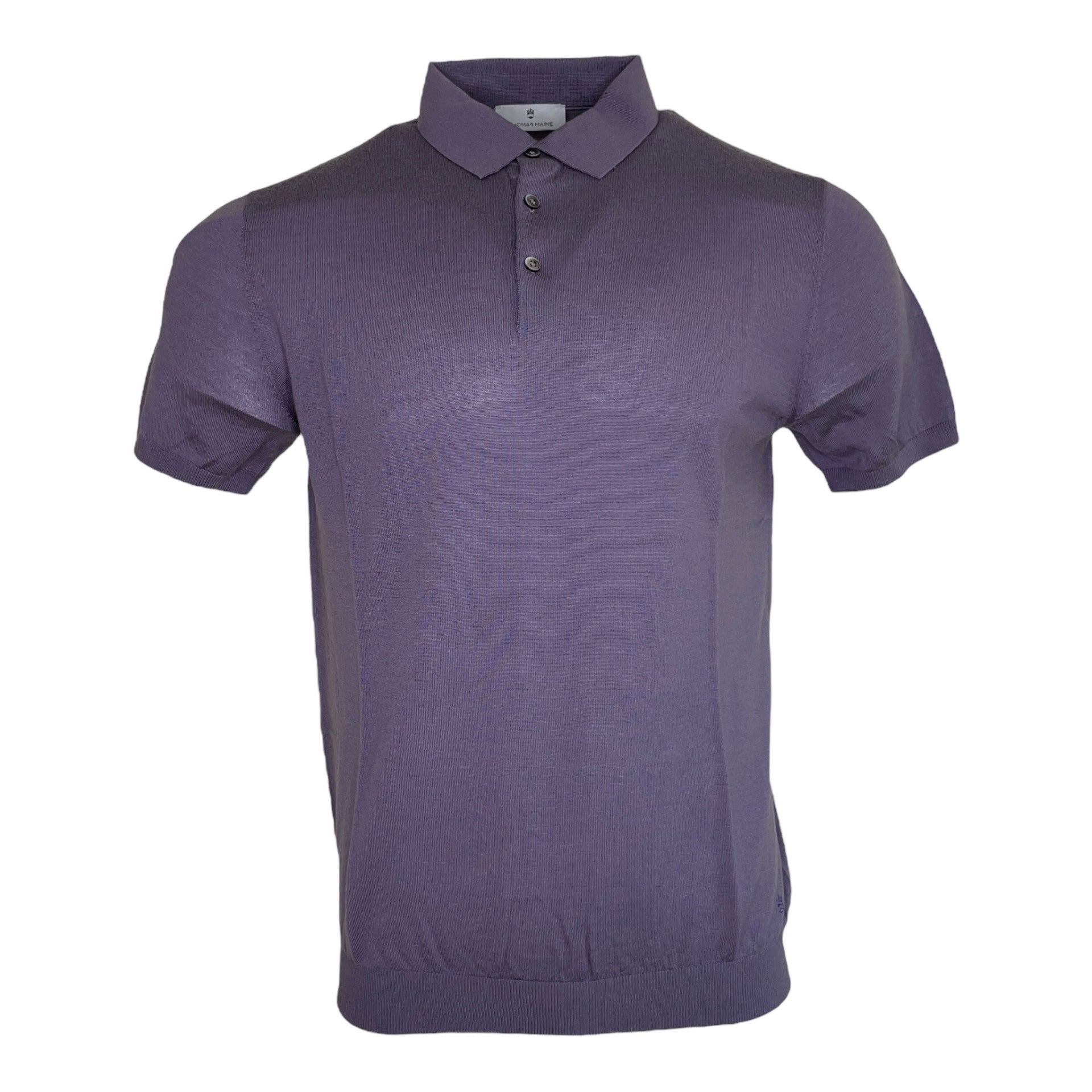 Thomas Maine Superfine Merino Polo Shirt Lilac (21835TM1004) - PendulumMensWear