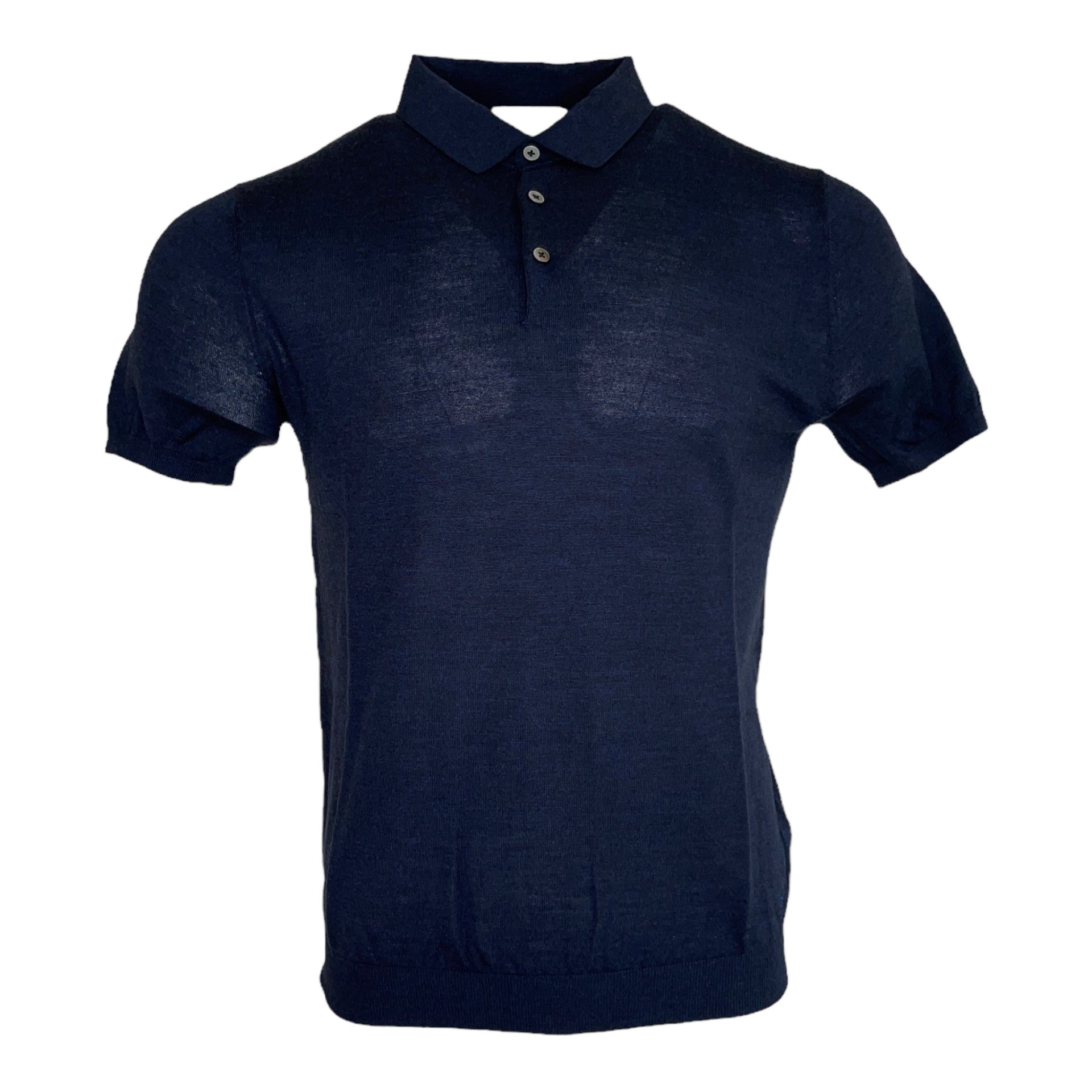 Thomas Maine Superfine Merino Polo Shirt Navy (21835TM10060) - PendulumMensWear