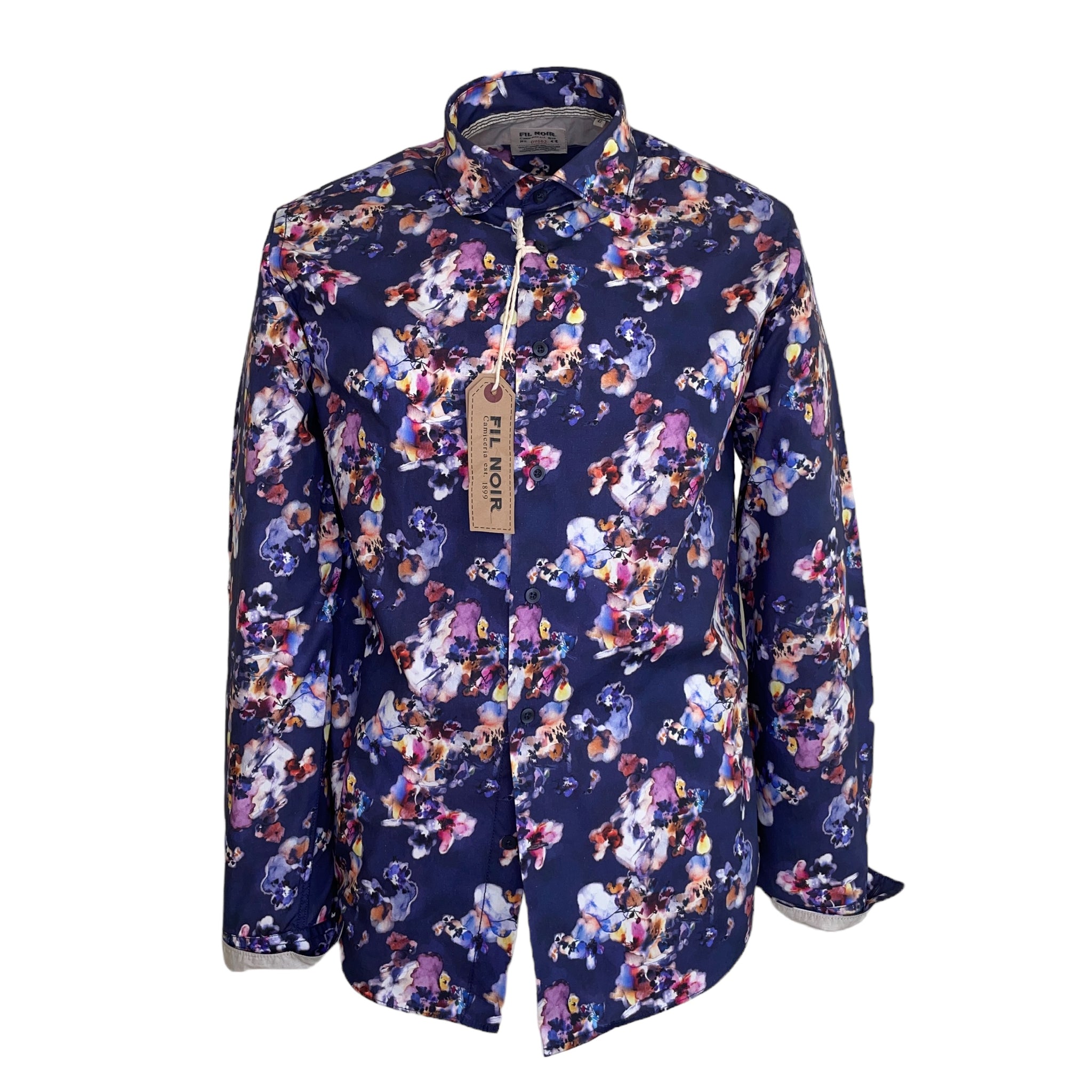 Fil Noir Indigo Floral Print Long Sleeve Shirt (51 806 68)