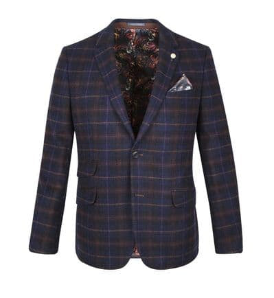 Guide London Navy Blue Check Jacket (JK3400)