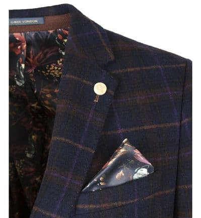 Guide London Navy Blue Check Jacket (JK3400)
