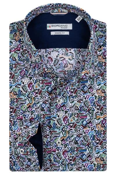 Giordano Multicoloured Abstract Print Long Sleeve Shirt (207860/10) - PendulumMensWear