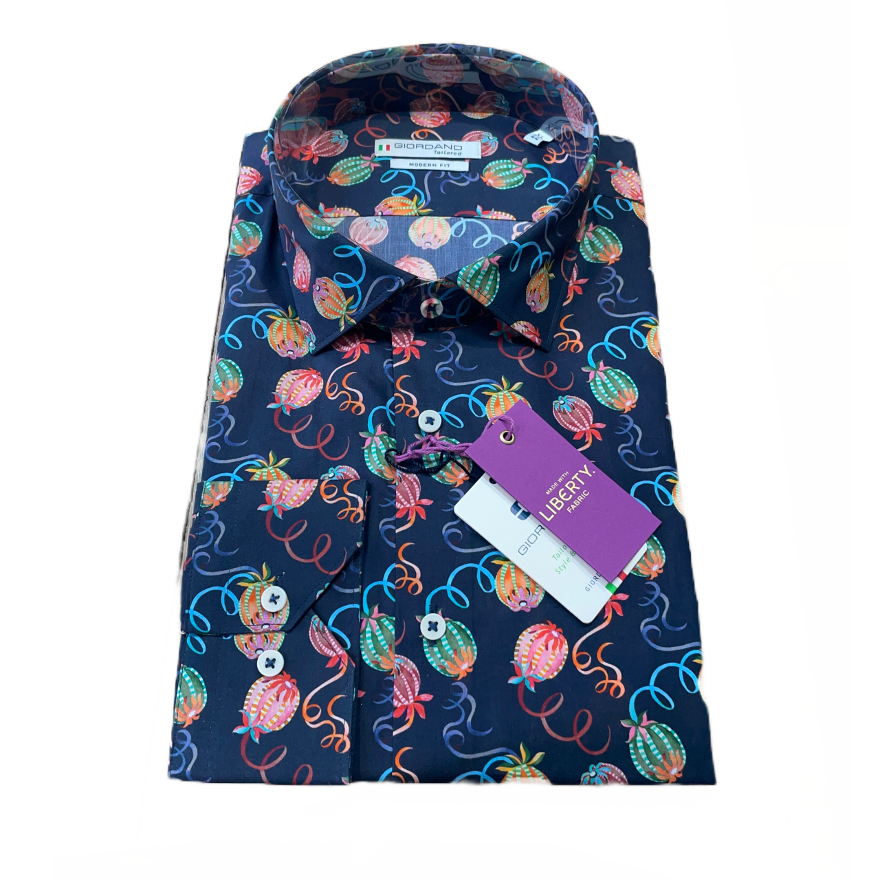 Giordano Liberty Print Fabric Long Sleeve Shirt (217812/60)
