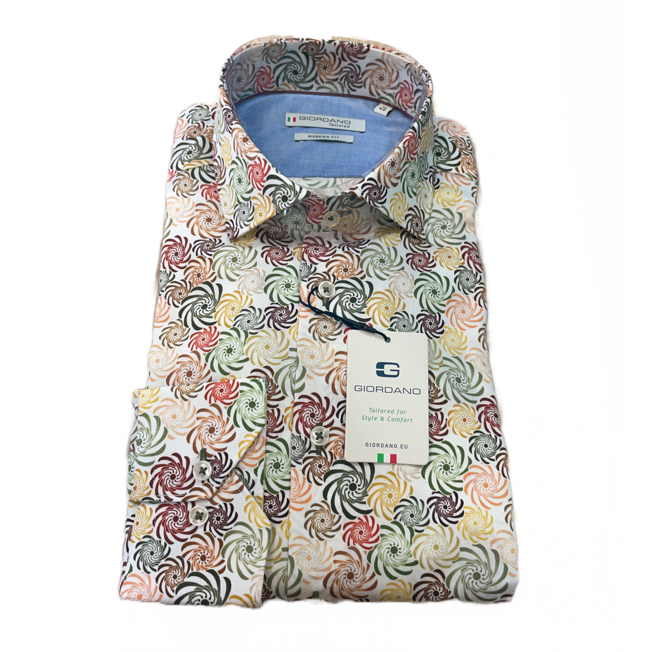 Giordano Multicolour Swirls Long Sleeve Shirt (107856/30) - PendulumMensWear