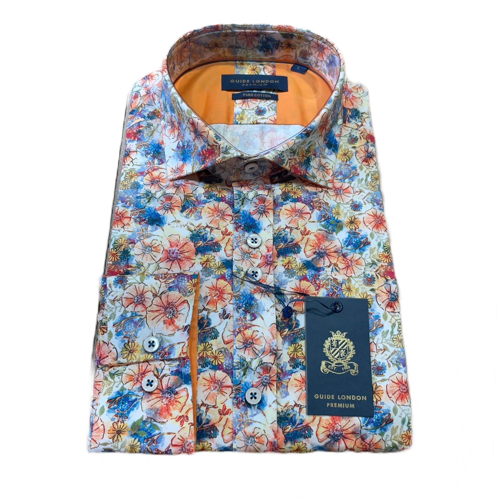 Guide London Long Sleeve Bloom Print Shirt (LS 76470)